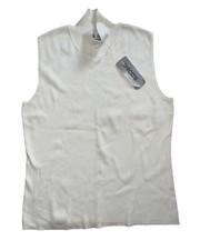 NEW CHICO’S Woman’s Paxos Sleeveless Smocked Sweater Top Winter White sz 1 picture