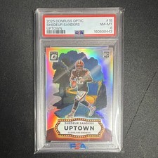 Panini 2025 Donruss Optic Shedeur Sanders Uptown #18 RC Prizm PSA 8 picture