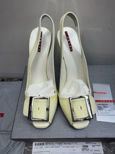 Prada Patent Leather Platform Slingback Buckle Toe Pump Size 9 US / 39 Vintage picture