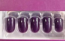 Red Aspen Press On Short Shiny Fall Dark Purple Cosmic Carlyn 🍇 picture