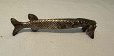 Vintage French Art Deco Pike Fish Knife Rest Solid Metal Porte Couteau France picture