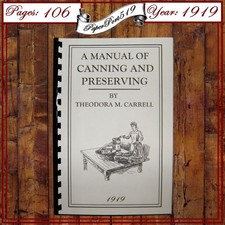 1919 A Manual Of Canning And Preserving Book 106 Pages picture