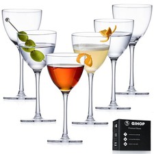 GIHOP Nick and Nora Cocktail Glasses, Small Coupe Martini Glasses Set of 6 picture
