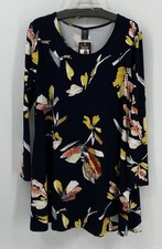 Lildy Casual Women’s Pocket Swing Tunic Women Size L/XL Floral NWT Navy picture