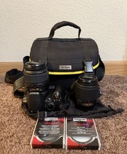 Nikon D3000 DSLR Camera with Nikkor 18-55mm and 55-200mm Lenses + Filters w/ Bag picture