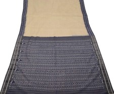 Sushila Vintage Mud Ikat Saree Handwoven Sambalpuri Pure Cotton Sari Fabric picture