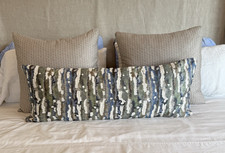 Donghia “Bark” 3D Embroidery Designer Lumbar Pillow 41” x 15.5” Schumacher Back picture
