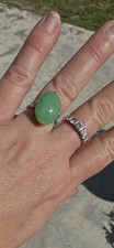 Antique/Vintage Japanese Estate Solid Platinum Ring w/Apple Green Type A Jadeite picture