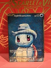 Pokemon Inspired Metal Card Squirtle With Grey Felt Hat For Gift / Display picture