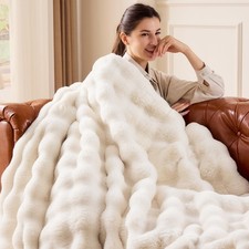 New IFNOW Soft Fluffy Faux Fur Throw Blanket for Couch, 50