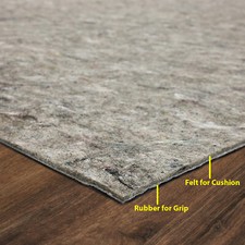Made in USA Dual Surface - Felt & Rubber - Non-Slip Backing Rug Pad Carpet Pad picture