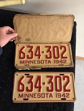 Vintage 1942 Minnesota License Plates picture