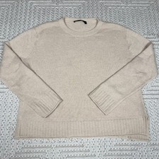 Jenni Kayne Womens Wool Cashmere Everyday Crewneck Sweater Beige Size Medium picture