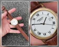 Vintage 1990s Raymond Weil Geneve 5548 Swiss Quartz Gold Plated Dress Watch picture
