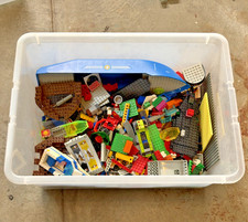 80s-90s 8lbs Vintage Bulk Lego Lot Space Police Ships Pirates Shell Cars picture