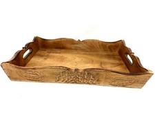 Rustic Solid wood distressed vintage farmhouse Serving tray 15 X 9 Hand Carved picture
