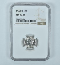 1940-D Mercury Dime MS64 FB NGC Brown Label picture