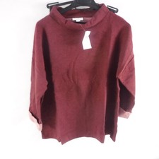 J-Jill KTP209731 Cranberry Color Women's Shirt W/ Cuffed Sleeves Size Medium picture