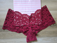 NWT Vintage Victoria's Secret Body by BBV Kir Red Sheer Lace Shortie Panties M picture