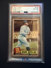 1962 Topps Babe Ruth 139 Babe Hits 60 PSA 4 picture