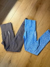 Gymshark Women’s Seamless High Waisted Ankle Leggings Lot 2 Size S Blue Gray picture