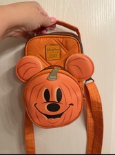 Disney Parks Lug Bag 2025 Halloween Mickey Mouse Pumpkin Lug Mini Crossbody Bag picture
