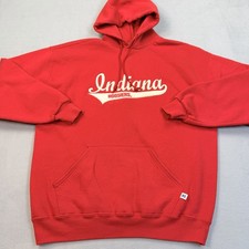 Vintage Indiana Hoosiers Hoodie Sweatshirt Mens XL Red Russell Athletic Mexico picture