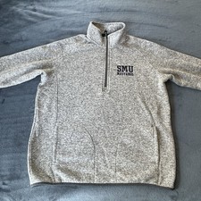 SMU Mustangs League Long Sleeve 1/4 Zip Gray Pullover XL picture