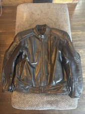 Xelement Black Leather Advanced Motorcycle Gear Padded Quilted Jacket Men’s M picture