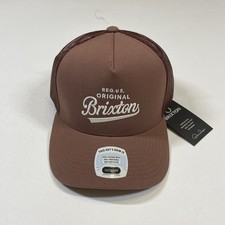 Brixton Trucker Hat Cap Men’s Brown Snapback Netplus Mesh NEW picture