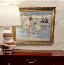 E.H. Potthast Children at Seaside Art | Textured Impressionist Beach Scene picture