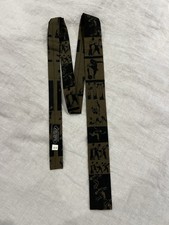 Vtg 60s Rooster Square End Necktie Bowling Terms Pattern Cotton Sun Fabrics Mod picture