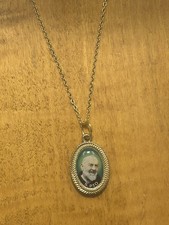 Padre Pio/Mary & Jesus Pendant Necklace From San Giovanni Rotondo ITALY picture