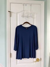J.Jill WearEver Collection 3/4 Sleeve Tee  SZ  S Color Navy Blue picture