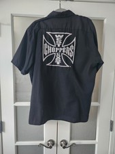 Vintage West Coast Choppers Work Shirt Jesse James MC Club Embroidered Black XL picture
