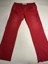 Aeropostale Men’s Chino Pants 34x32 Red Slim Straight Flat Front NWT picture