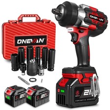 2800Nm Cordless Impact Wrench Gun 1/2'' Brushless High Power Driver W/2*Battery picture