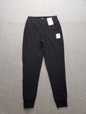 FLX Women Jogger Pants S Black High Rise Stretch Solid Pockets Sport Activewear picture