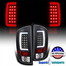 Fits 2002-2006 Dodge Ram 1500 03-06 2500 3500 Black Tail Lamps LED Strip Lights picture