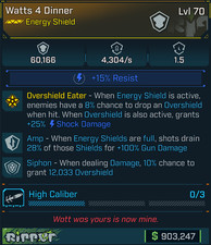 LVL 70 Borderlands 4 - Watts4Dinner 10% Siphon / 100% Amp - 100% CHARITY picture