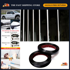 16Ft Glossy Black Auto Molding Trim - Extra Thick Decorative Strip for Bumpers, picture