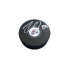 NATHAN MACKINNON Signed Colorado Avalanche Puck - (Exact Puck Shown) - 00802 picture
