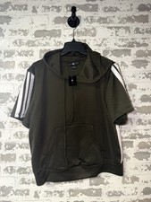 NWT Ashley Stewart Hooded Short Sleeve Sports Style Tee + Front Pocket - 18/20 picture