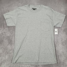 Smith's Workwear Shirt Mens Medium Gray Crewneck Pocket Made USA Outdoor Casual picture