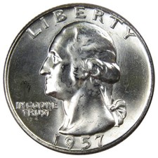 1957 D Washington Silver Quarter Uncirculated Mint State 25c Coin picture