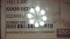 1921 S 50C ngc cleaned Walking half Dollar Fine Detail picture