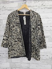 Chicos Travelers Womens 2 Large Soutache Jacket Animal Print picture
