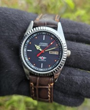 Vintage Citizen Automatic Men Steel Day Date 21 Jewels Refurbished Japan watch picture