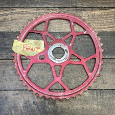 Vintage Sugino 44T BMX Snowflake Chainring Red Steel Old School Sprocket picture