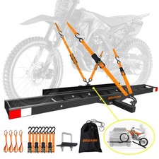 Mockins Black Hitch Mounted Motorcycle Carrier 73” Ramp & Anti-Tilt Feature picture